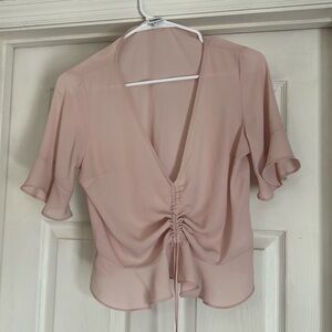 Pink crop Express shirt! Super cute with jeans.